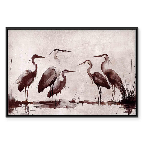 Quadro - Herons painted with ink