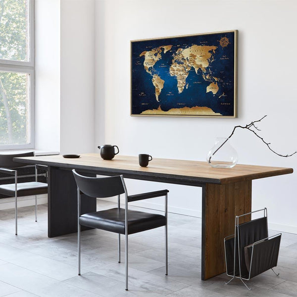 Quadro - World Map: The Dark Blue Depths