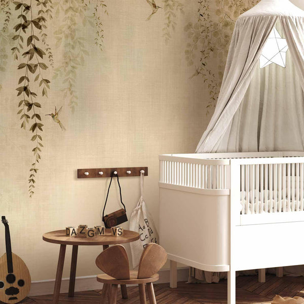 Carta da parati - Beige Hummingbirds