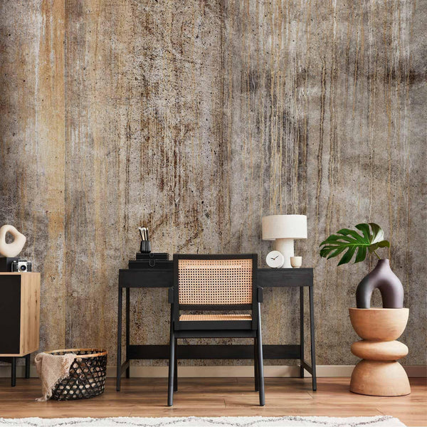 Carta da parati - Abstract beige - background with black textured concrete patterns