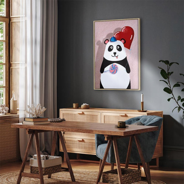 Quadro - Panda with a Balloon (1 Part) Vertical