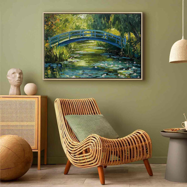Quadro - Impressionist bridge - painting of a bridge against a picturesque background