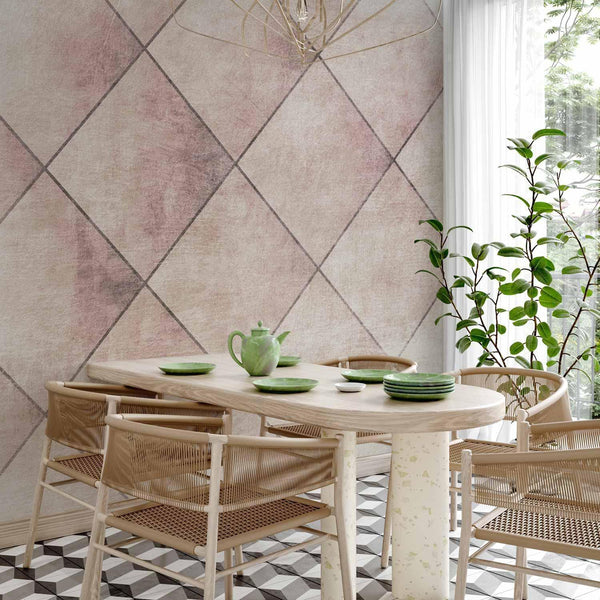 Carta da parati - Perfect cuts - geometric symmetrical tiled pattern with pattern