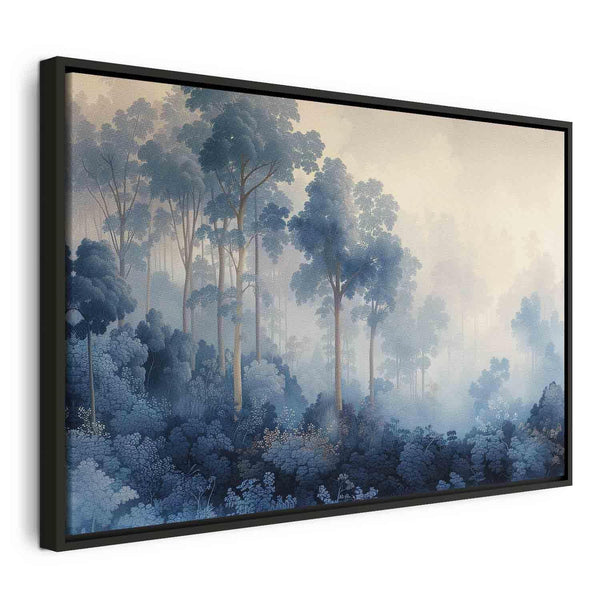 Quadro - Landscape with Trees in Illustrative Style Fairy-Tale Blue Forest