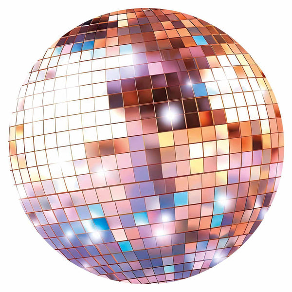 Carta da parati rotonda - Rose gold disco ball