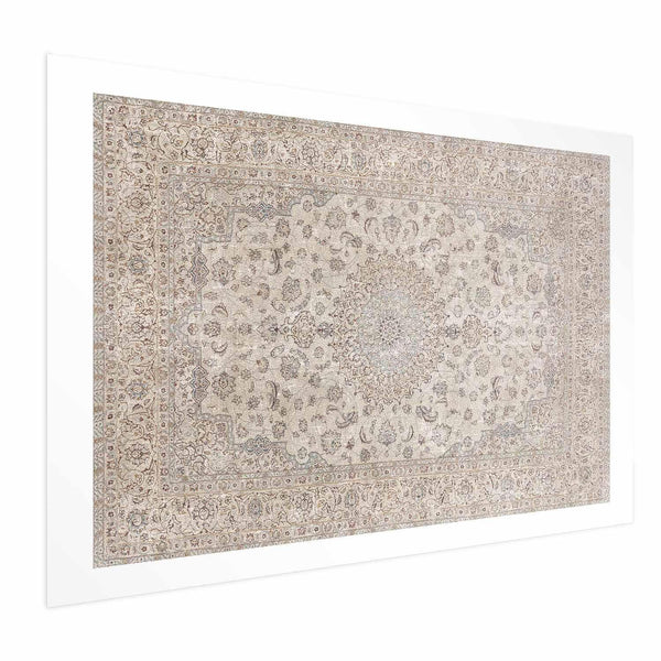 Poster - Sand Carpet - Worn Persian Rug with Rich Ornamental Motifs