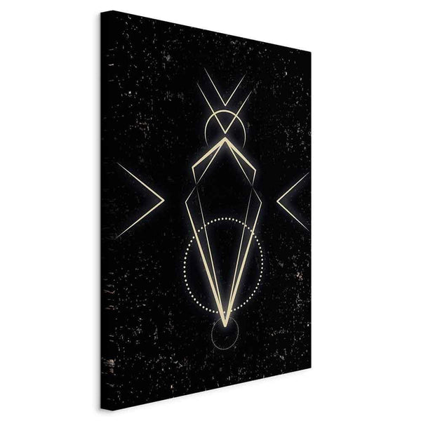 Quadro - Symmetry of Shapes (1-part) - Graphic Motif in Black Shade