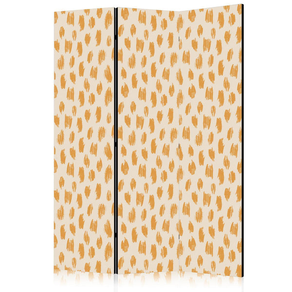 Paravento - Drawn Pattern in Spots and Dots in Shades of Orange and Ecru