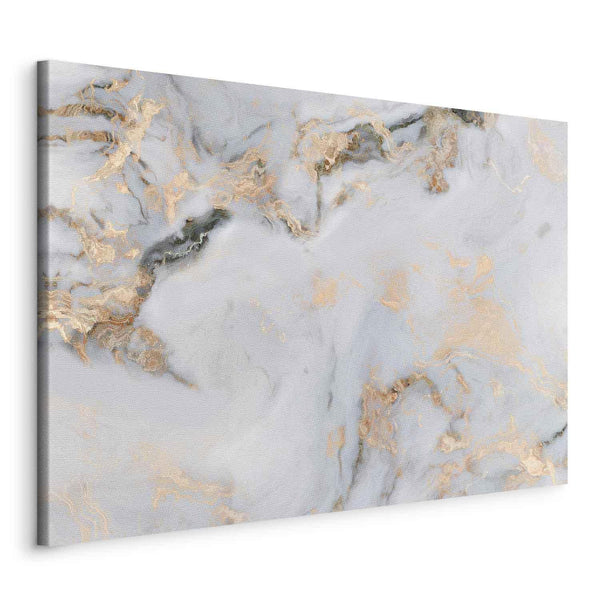 Quadro - White stone – elegant marble with golden reflections