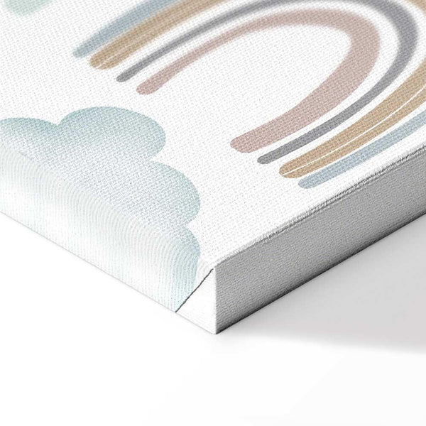 Quadro - Rainbows After the Storm - Rainbows of Various Sizes in Pastel Hues Among Rain Clouds in a Gray-Blue Shade