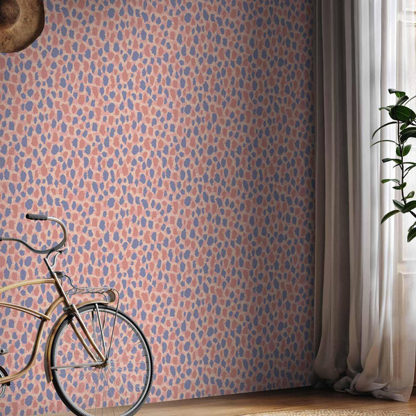 Tappezzeria murale - Giraffe Pattern - colorful animal pattern in blue-pink spots