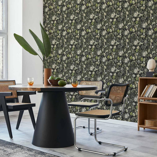 Tappezzeria murale - Fragrant flowers and herbs - green