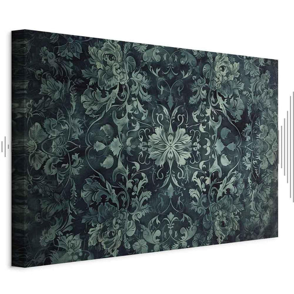 Quadro - Oriental Pattern Carpet: Emerald Ornaments and Worn Patterns