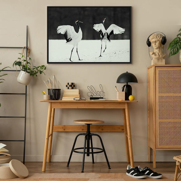 Quadro - Dancing Cranes (1 Part) Wide