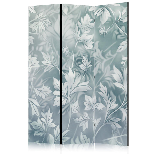 Paravento - Ornaments in Rubbed Faded Turquoise - Delicate Floral Pattern