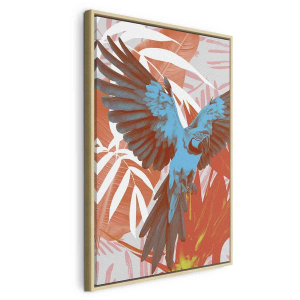 Quadro - Exotic Wings - Parrot Among Abstract Leaf Patterns