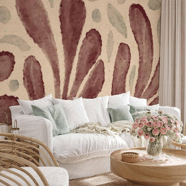 Carta da parati - Leaves and spots – large vibrant shapes inspired by Matisse