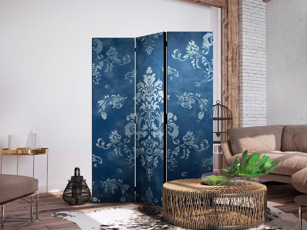Paravento - Retro Ornament - Decorative Motif in Rubbed Blues