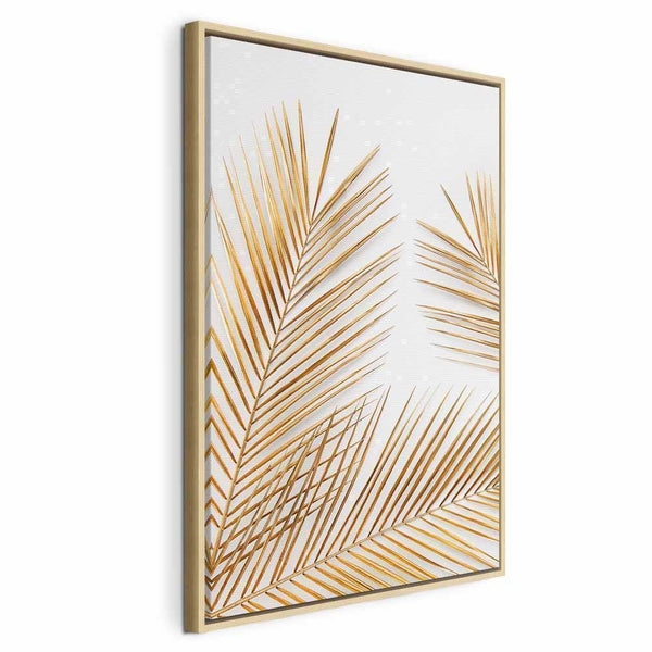 Quadro - Golden Palm Leaves (1 Part) Vertical