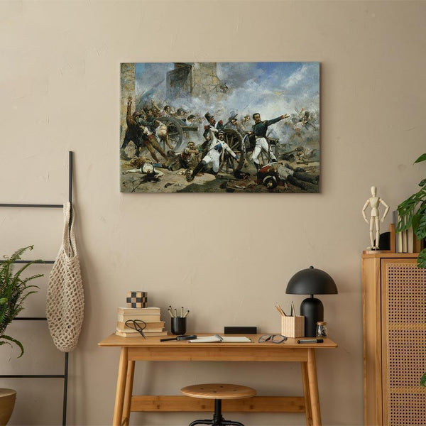 Quadro - Joaquín Sorolla y Bastida – The death of Pedro Velarde y Santillán during the defence of the Monteleon Artillery Barracks