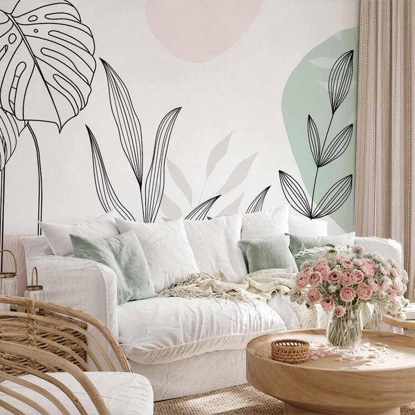 Carta da parati - Leaves in Pastels
