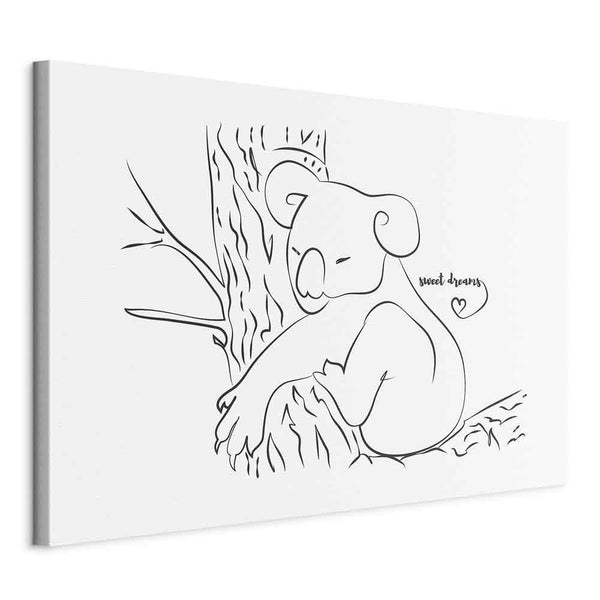 Quadro - Quiet Charm of Nature (1-part) - Sleeping Koala in Black and White