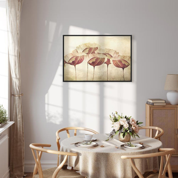 Quadro - Flowers in Beige (1 Part) Wide
