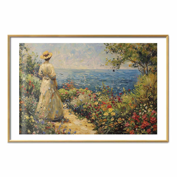 Poster - Nostalgic impression - a pensive woman contemplating