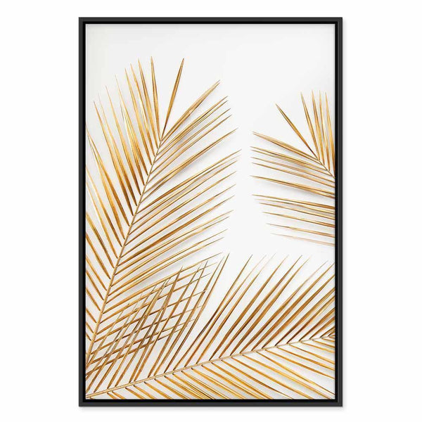 Quadro - Golden Palm Leaves (1 Part) Vertical