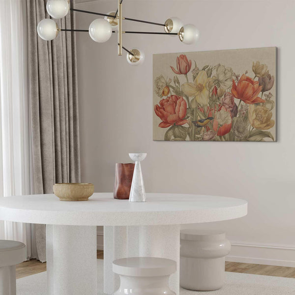 Quadro - Bouquet of flowers on a cream background