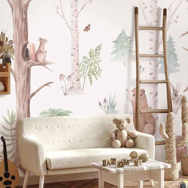 Carta da parati - Subtle Illustration With Forest Animals