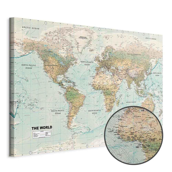 Quadro - World Map: Beautiful World