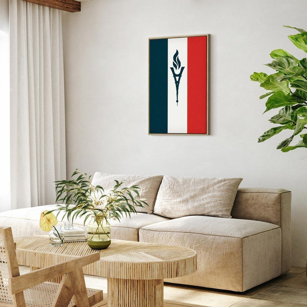 Quadro - Torch Against the Backdrop of the French Flag