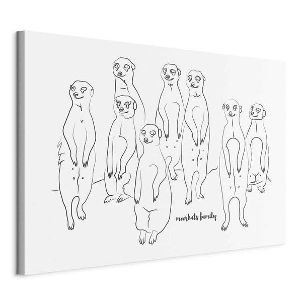 Quadro - Animal Patrol (1-part) - Meerkats on Black and White Background