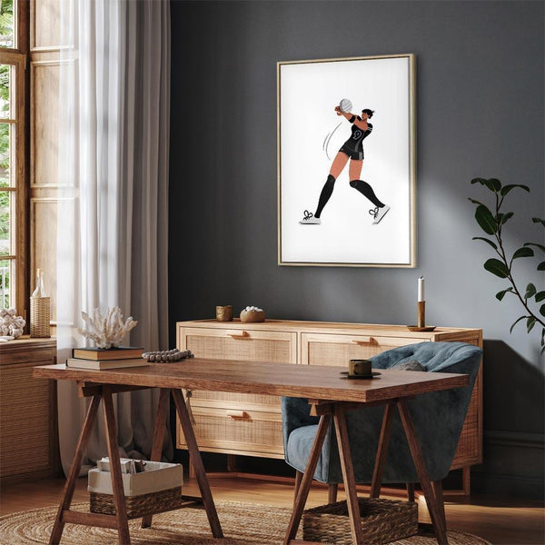 Quadro - Female Volleyball Player Illustration