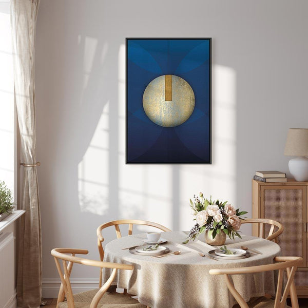Quadro - In the Shadow of Classic Blue (1-part) - Golden Circle in Abstraction