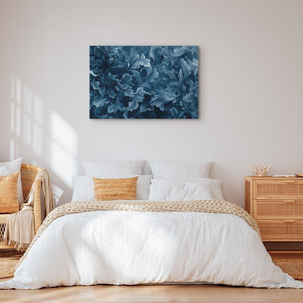 Quadro - Abstract Ornaments Dark Blue Victorian Leaves