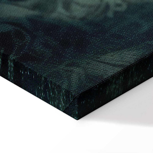 Quadro - Oriental Pattern Carpet: Emerald Ornaments and Worn Patterns