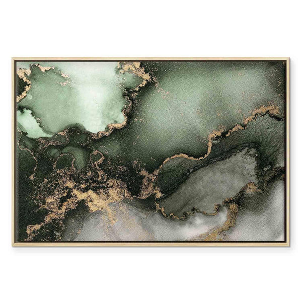 Quadro - Green watercolour - abstraction inspired by the structure of marble