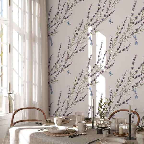 Tappezzeria murale - Butterflies Among the Lavender