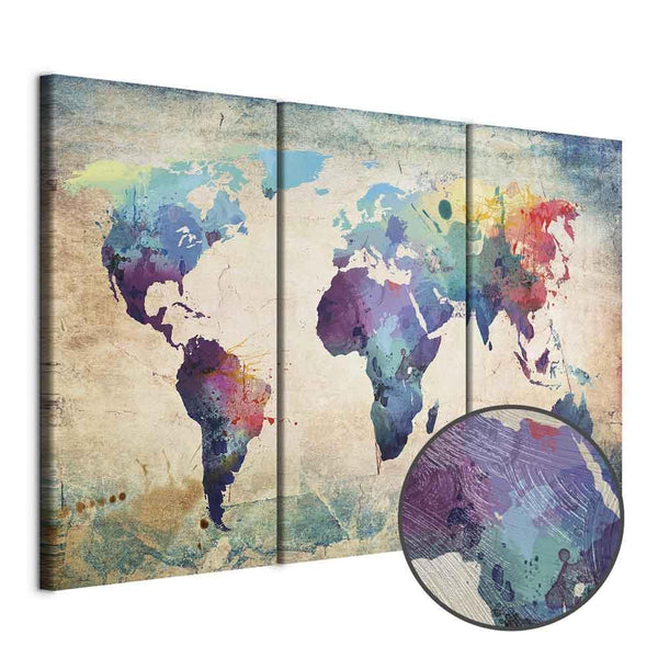 Quadro - Rainbow Map (triptych)