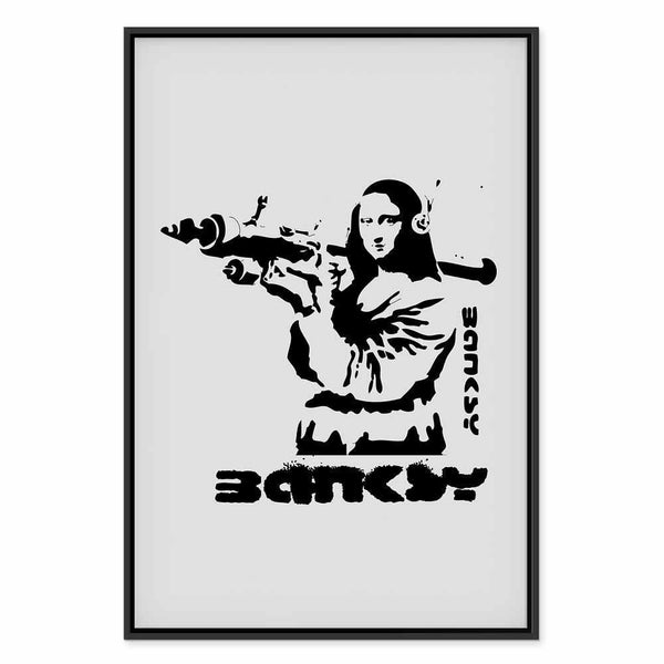 Quadro - Contrast Duel (1-part) - Banksy on Mural with Mona Lisa