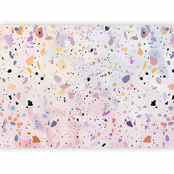 Carta da parati - Terrazzo in Confetti Style Violet-Pink Colorful Pattern