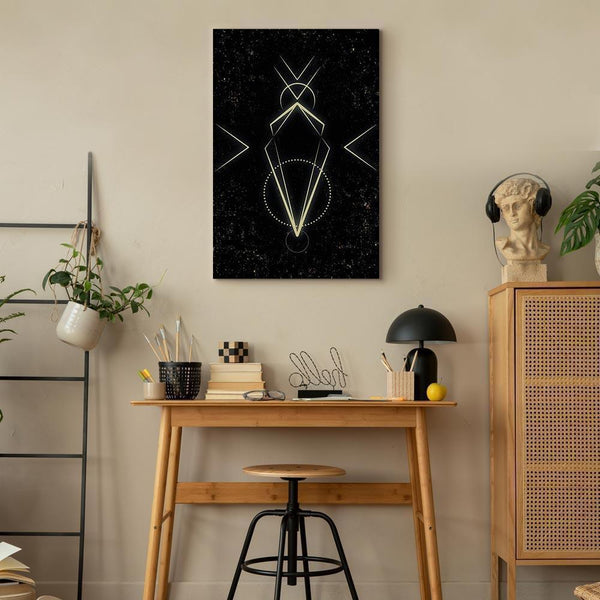 Quadro - Symmetry of Shapes (1-part) - Graphic Motif in Black Shade