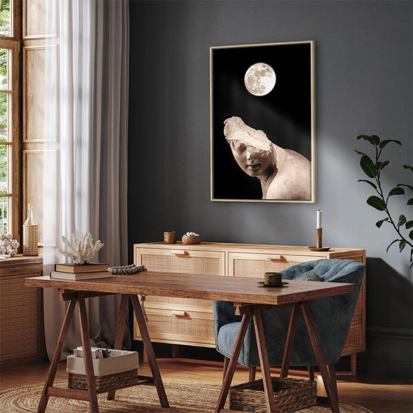 Quadro - Moon and Statue (1 Part) Vertical