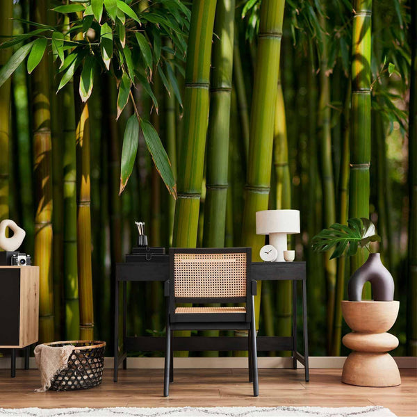 Carta da parati - Eucalyptus alley – bamboo grove in juicy green tone
