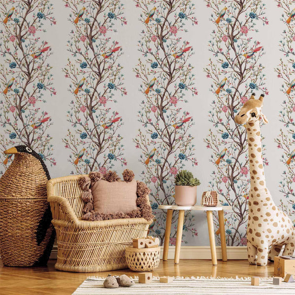 Tappezzeria murale - Birds on a Flowering Twig