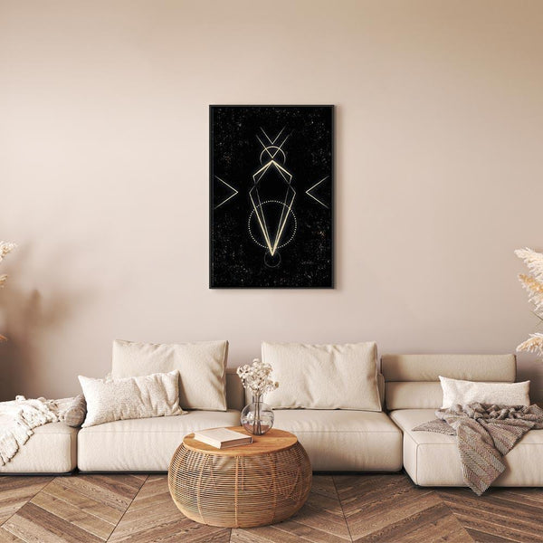Quadro - Symmetry of Shapes (1-part) - Graphic Motif in Black Shade