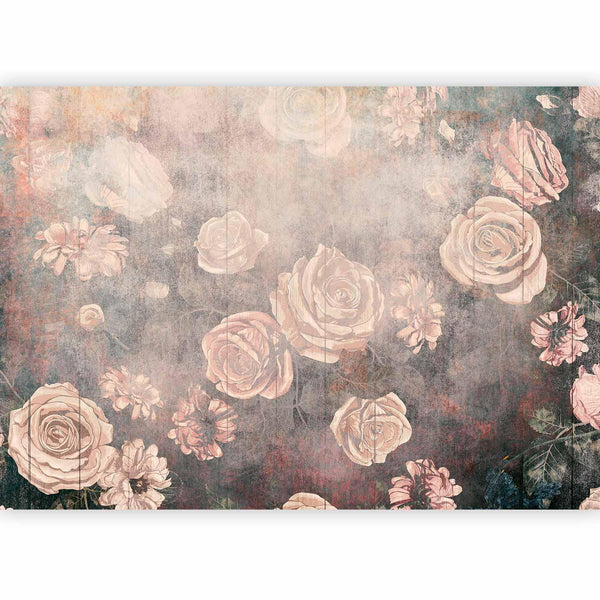 Carta da parati - Misty nature - orange flowers on a non-uniformly textured background