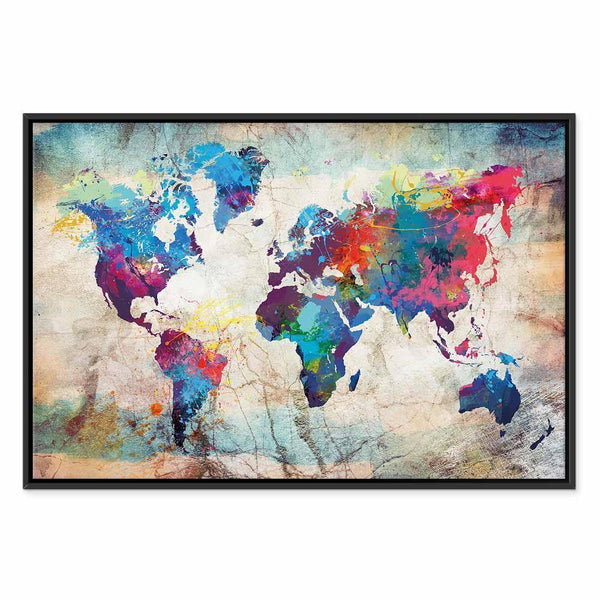 Quadro - World Map: Colourful Madness